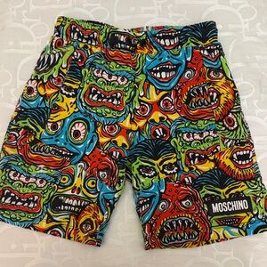 Moschino Multicolor Monster Print Shorts
